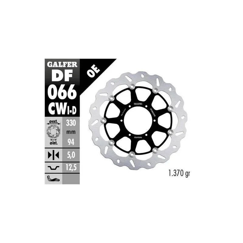 Disco freno moto flotante Galfer Wave 330x5m DF066