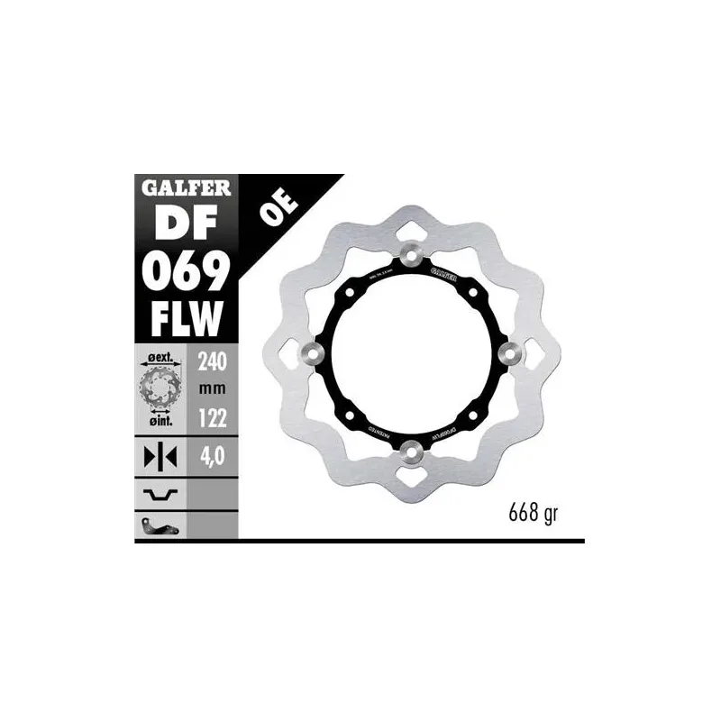 Disco freno moto Galfer Wave flotante 240x4mm DF06