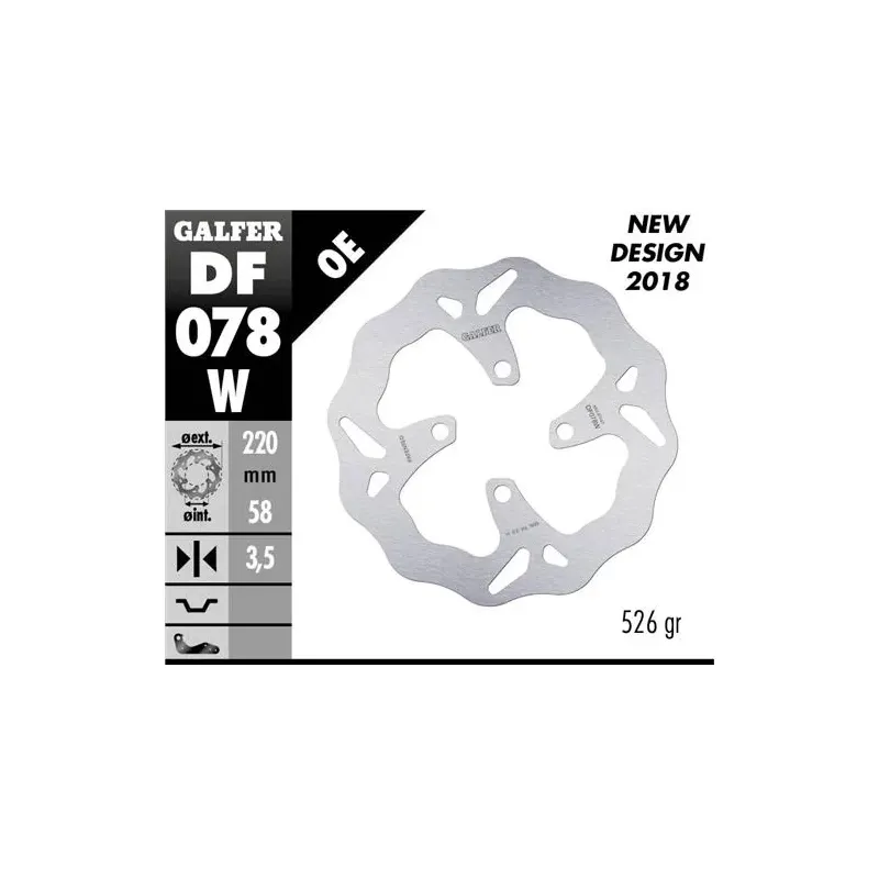 Disco freno moto Galfer Wave Ondulado DF078W