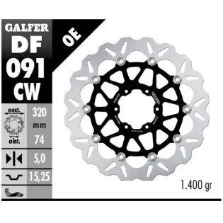 Disco freno moto Galfer flotante Wave completo 320