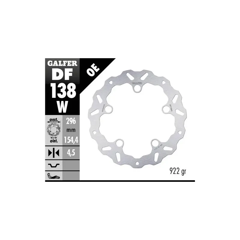 Disco freno moto Galfer Wave fijo 296X4.5mm DF138W