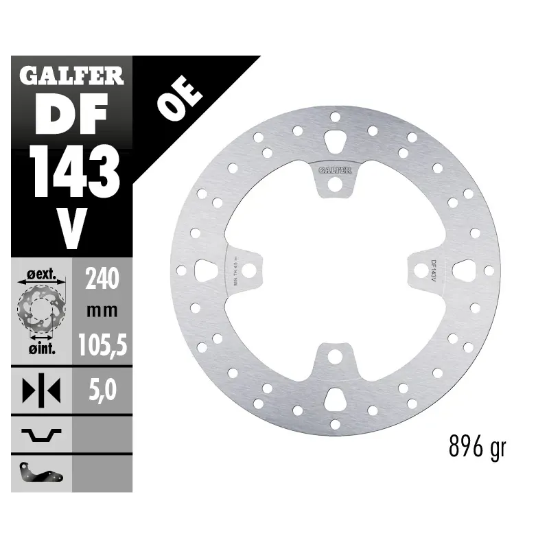 Disco de freno Galfer fijo redondo 240X5MM - DF143V