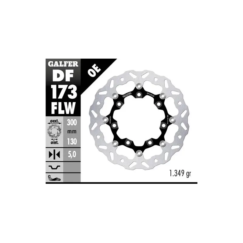 Disco freno moto Galfer Wave flotante 300x5mm DF17