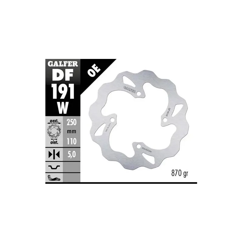 Disco freno moto Galfer Wave fijo 250x5mm DF191W