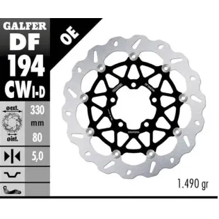 Disco freno moto flotante Galfer Wave 330x5mm DF19