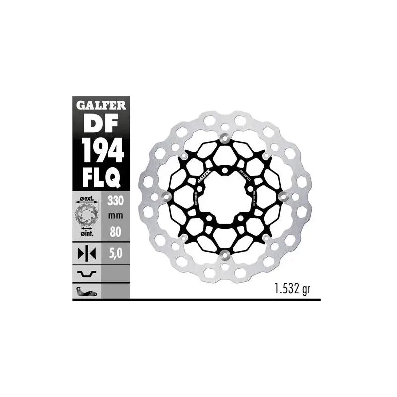 Disco freno moto flotante Galfer Qubic 330x5mm DF1