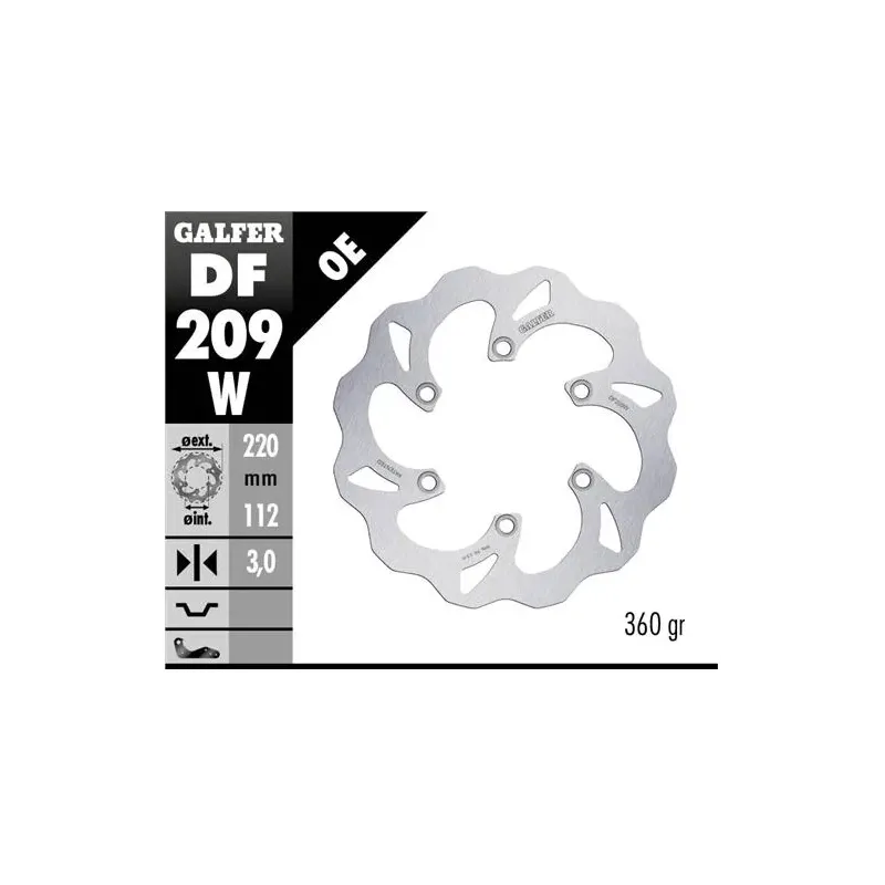 Disco freno moto Galfer Wave fijo 220x3mm DF209W