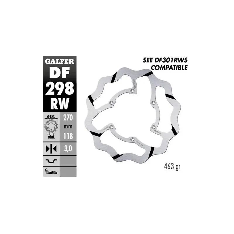 Disco freno moto Galder Wave fijo 270X3mm DF298RW