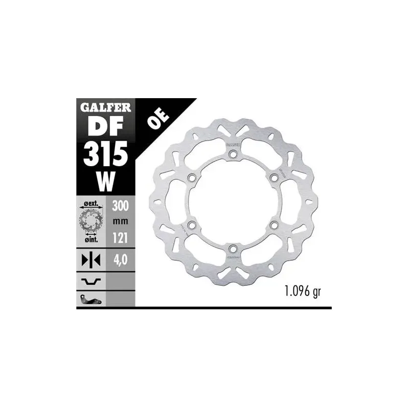 Disco freno moto Galfer Wave fijo 300x4mm DF315W