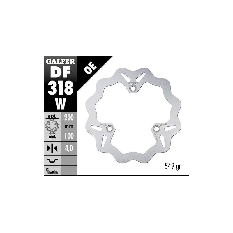 Disco freno moto Galfer Wave fijo 220x4mm DF318W