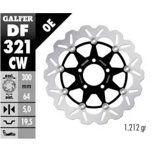 Disco freno moto Galfer flotante Wave completo 300