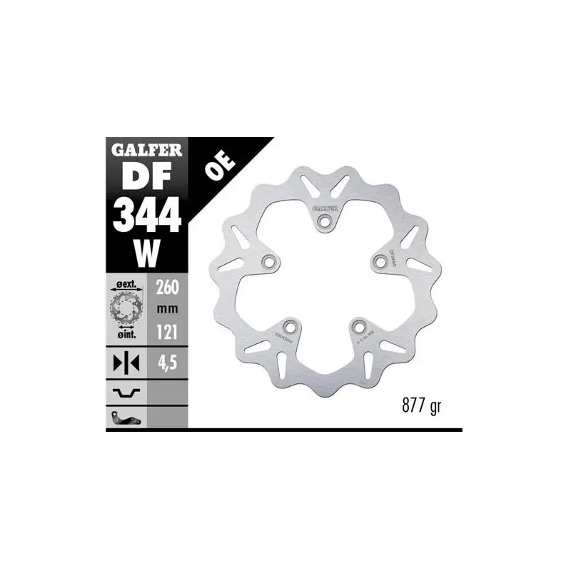 Disco freno moto Galfer Wave fijo 260x4.5mm DF344W