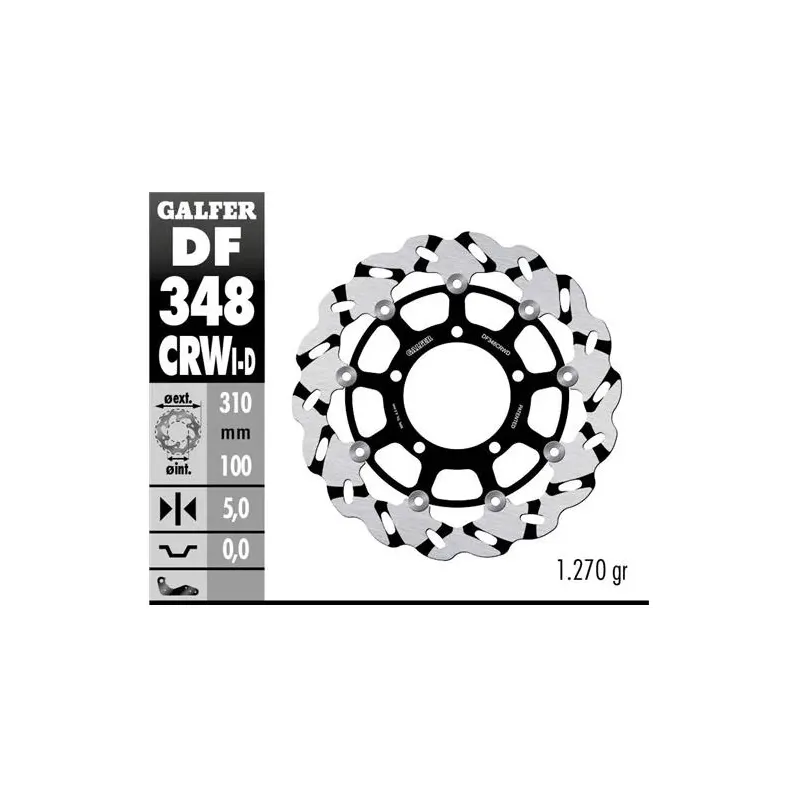 Disco freno moto flotante Galfer Wave DF348CRWD
