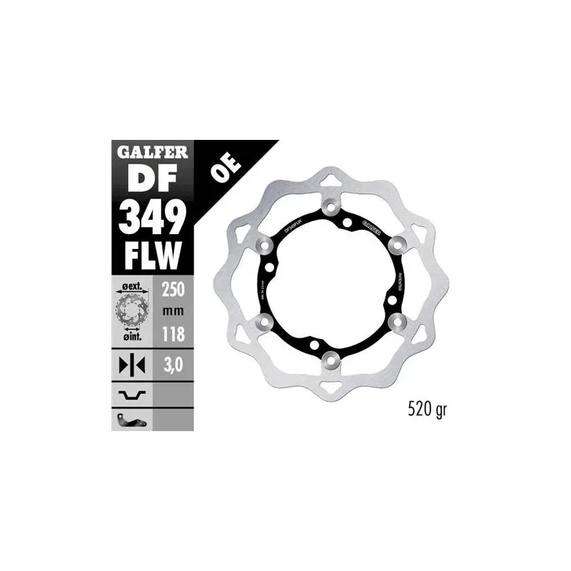 Disco freno moto Galfer Wave flotante 250x3mm DF34