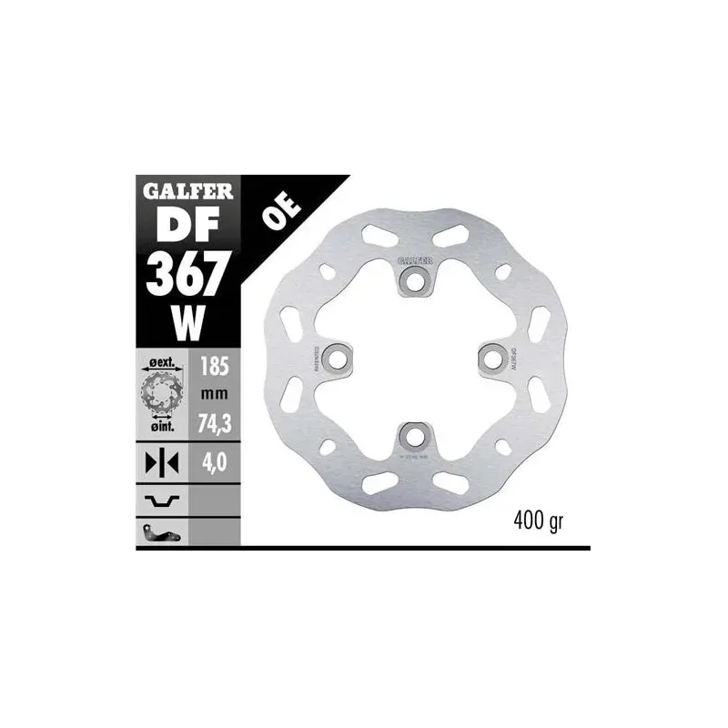 Disco freno moto Galfer Wave fijo 185x4mm DF367W