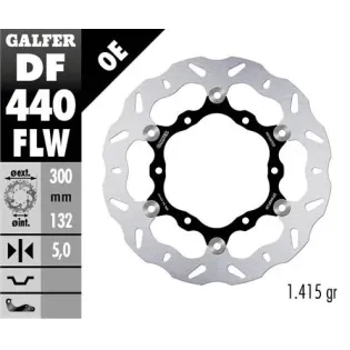 Disco freno moto Galfer Wave flotante 300x5mm DF44