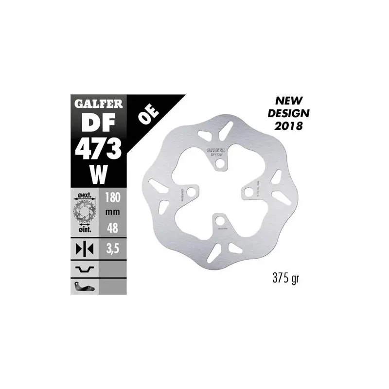 Disco freno moto Galfer Wave fijo 180x3.5mm DF473W