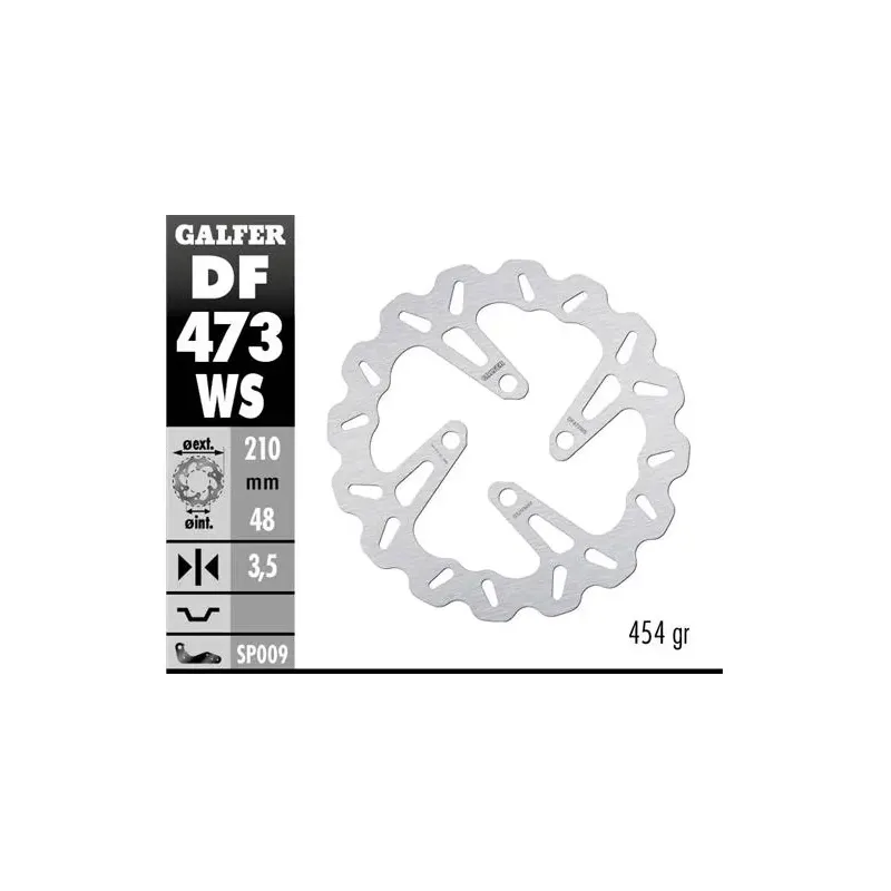 Disco freno moto moto Galfer Wave fijo 210x3.5mm D