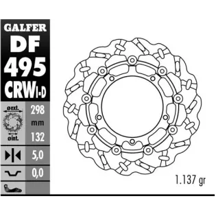 Disco freno moto Galfer Wave flotante 298x5mm DF49