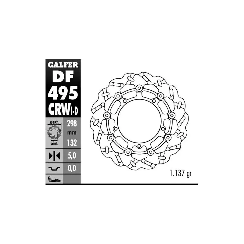 Disco freno moto Galfer Wave flotante 298x5mm DF49