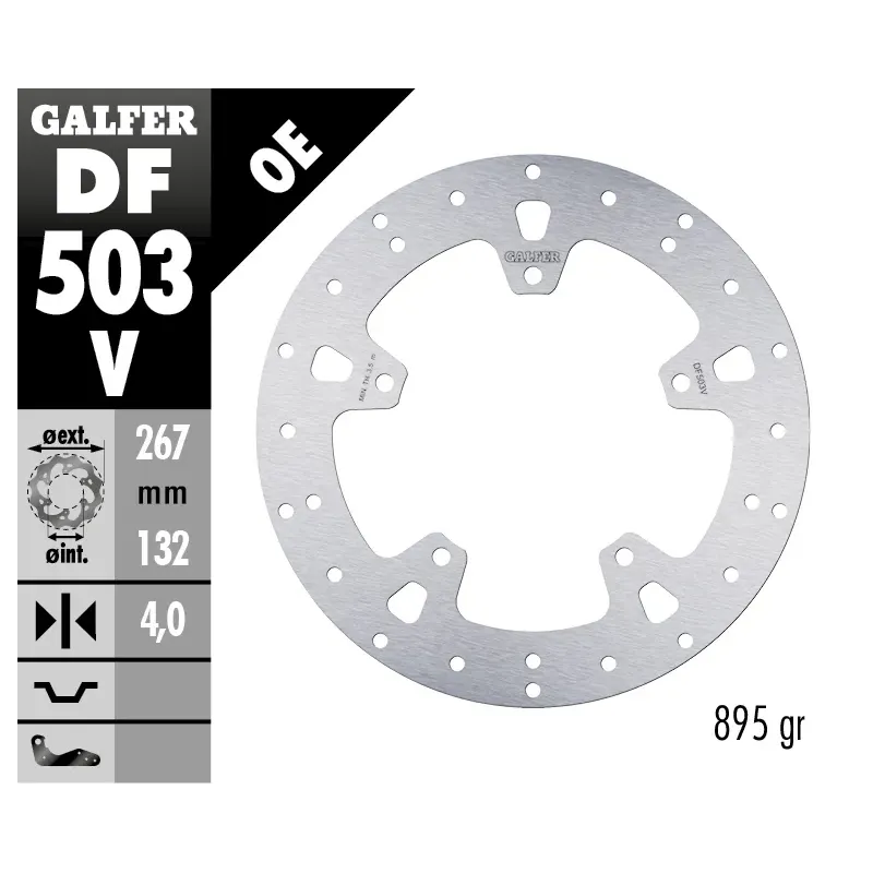 Disco de freno Galfer fijo redondo 267X4MM - DF503V