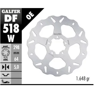 Disco freno moto Galfer Wave fijo 298x5mm DF518W