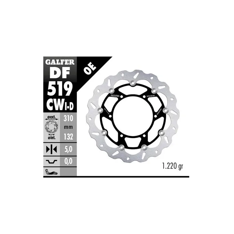 Disco freno moto Galfer Wave flotante izdo. DF519C