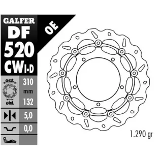 Disco freno moto Galfer Wave flotante completo izq