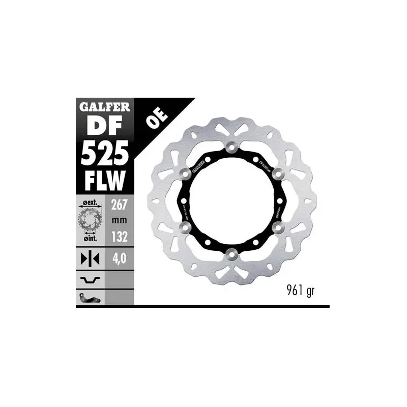 Disco freno moto Galfer Wave flotante 267x4mm DF52