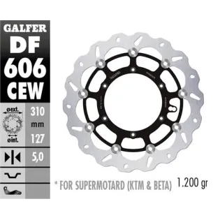 Disco freno moto Galfer Wave flotante 310x5mm DF60
