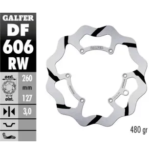 Disco freno moto Galder Wave fijo 260X3mm DF606RW