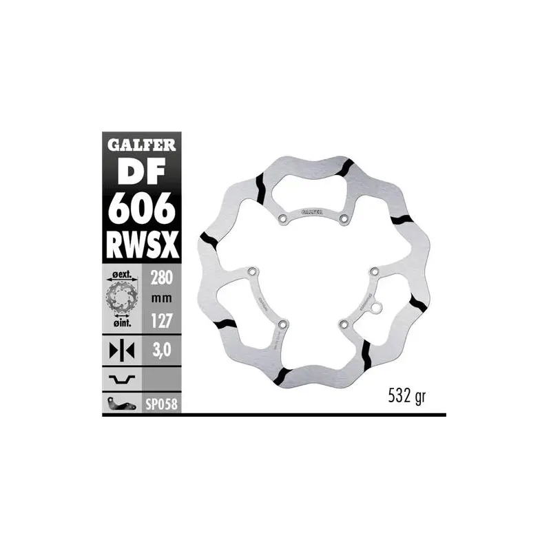 Disco freno moto Galfer Wave fijo   280X3M DF606RW