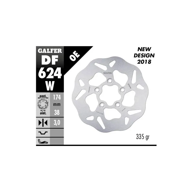 Disco freno moto Galfer Wave fijo 174x3mm DF624W