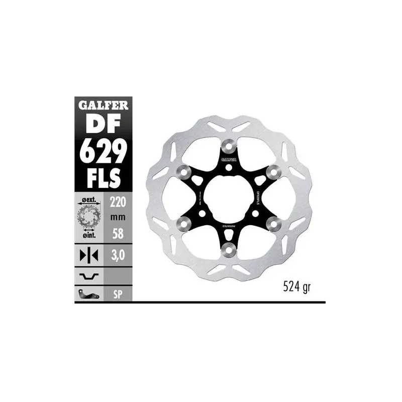 Disco freno moto Galfer Wave flotante 220x3mm DF62