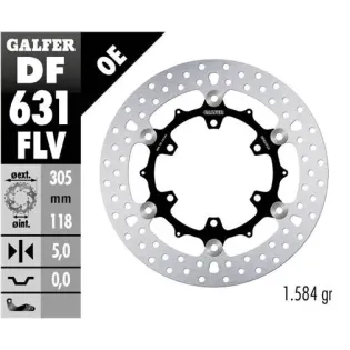 Disco freno moto flotante Galfer 305x5mm DF631FLV