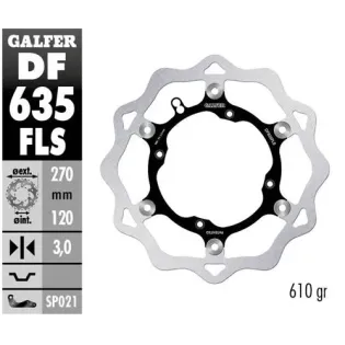 Disco freno moto Galfer Wave flotante 270x3mm DF63