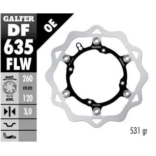 Disco freno moto Galfer Wave flotante 260x3mm DF63