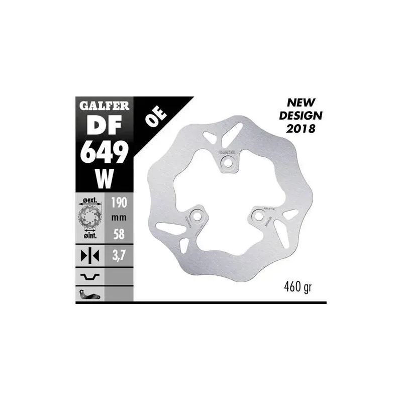 Disco freno moto Galfer Wave fijo 190x3.8mm DF649W