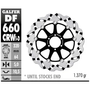 Disco freno moto Galfer Wave flotante  DF660CRWI