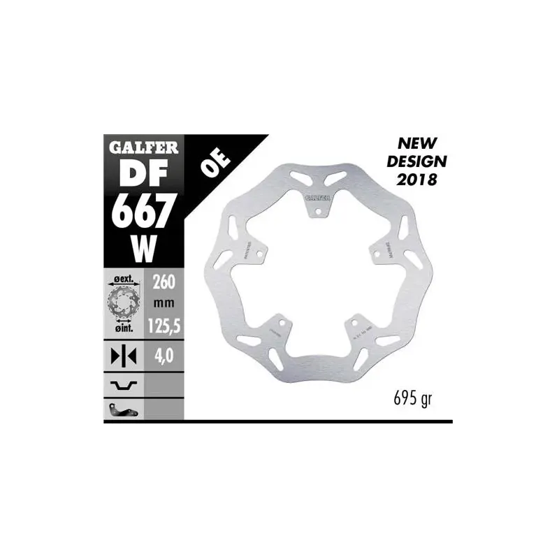 Disco freno moto Galfer Wave fijo 260x4mm DF667W