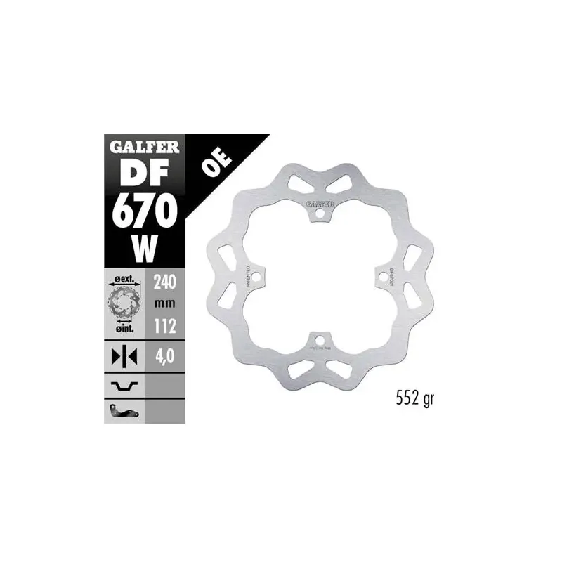 Disco freno moto Galfer Wave fijo 240x4mm DF670W