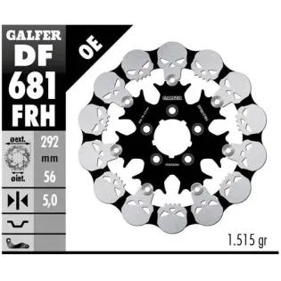 Disco freno moto Galfer Skull Design flotante DF68