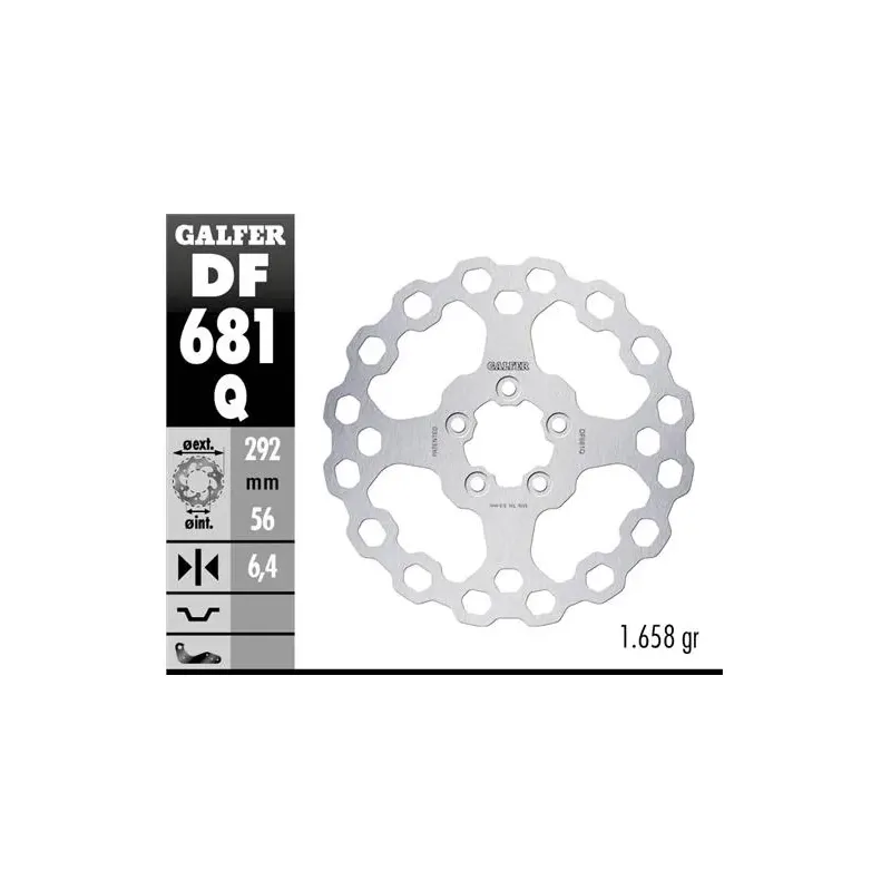 Disco freno moto moto fijo Galfer Qubic 292x6.4mm