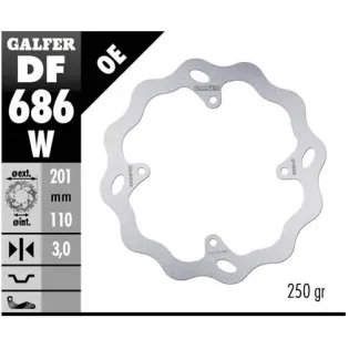 Disco freno moto Galfer Wave fijo 201x3mm DF686W