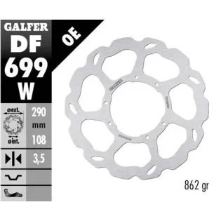 Disco freno moto Galfer Wave fijo 290x3.5mm DF699W