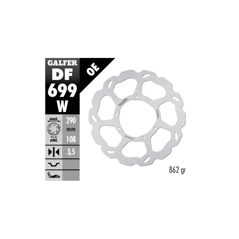 Disco freno moto Galfer Wave fijo 290x3.5mm DF699W