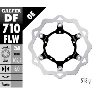 Disco freno moto Galfer Wave flotante 260x3mm DF71