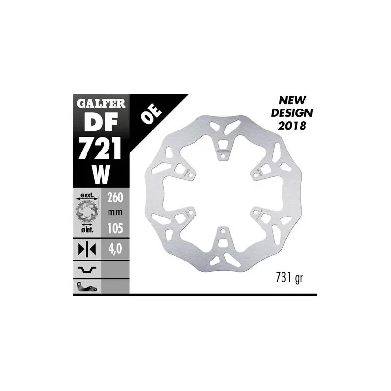 Disco freno moto Galfer Wave fijo 260x4mm DF721W
