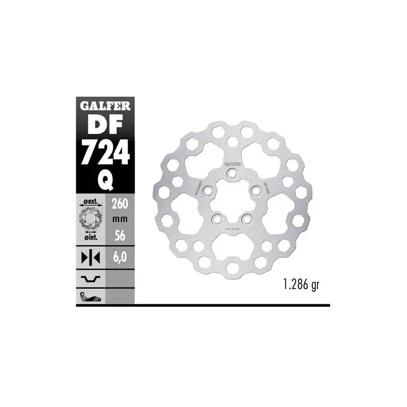 Disco freno moto moto fijo Galfer Qubic 260x6mm DF