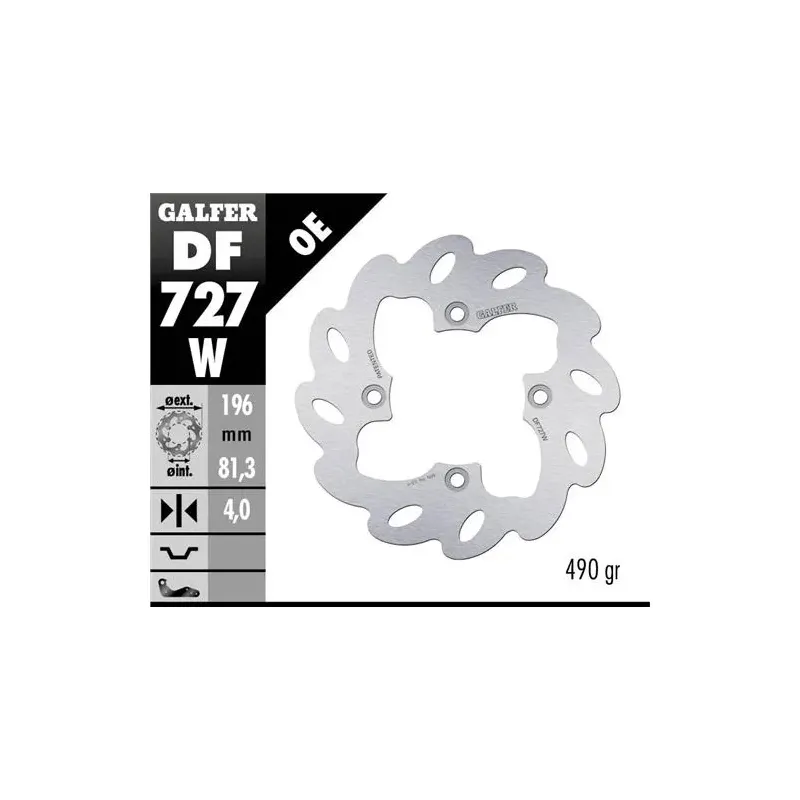 Disco freno moto Galfer Wave fijo 196x4mm DF727W